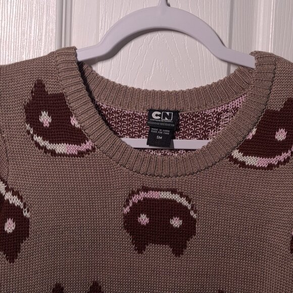 Steven Universe: Cookie Cat USED Women's Sweater (S, Tan, Cartoon Network) - Picture 3 of 7